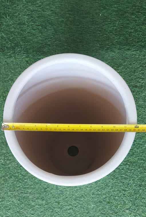 White matt/Gold CERAMIC pot (43hx30d)