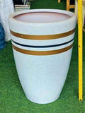 White matt/Gold CERAMIC pot (43hx30d)