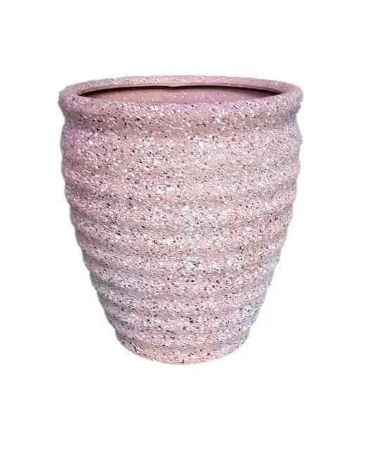 Matt Pink Ceramic Pot - Elegant 36h x 33d Home Decor Solution