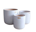 Matte-White Ceramic Pot (3-Pieces)