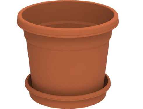 Plastic Round Flowerpot with Tray