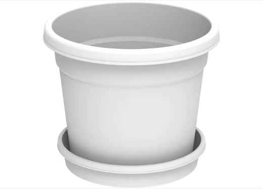 Plastic Round Flowerpot with Tray