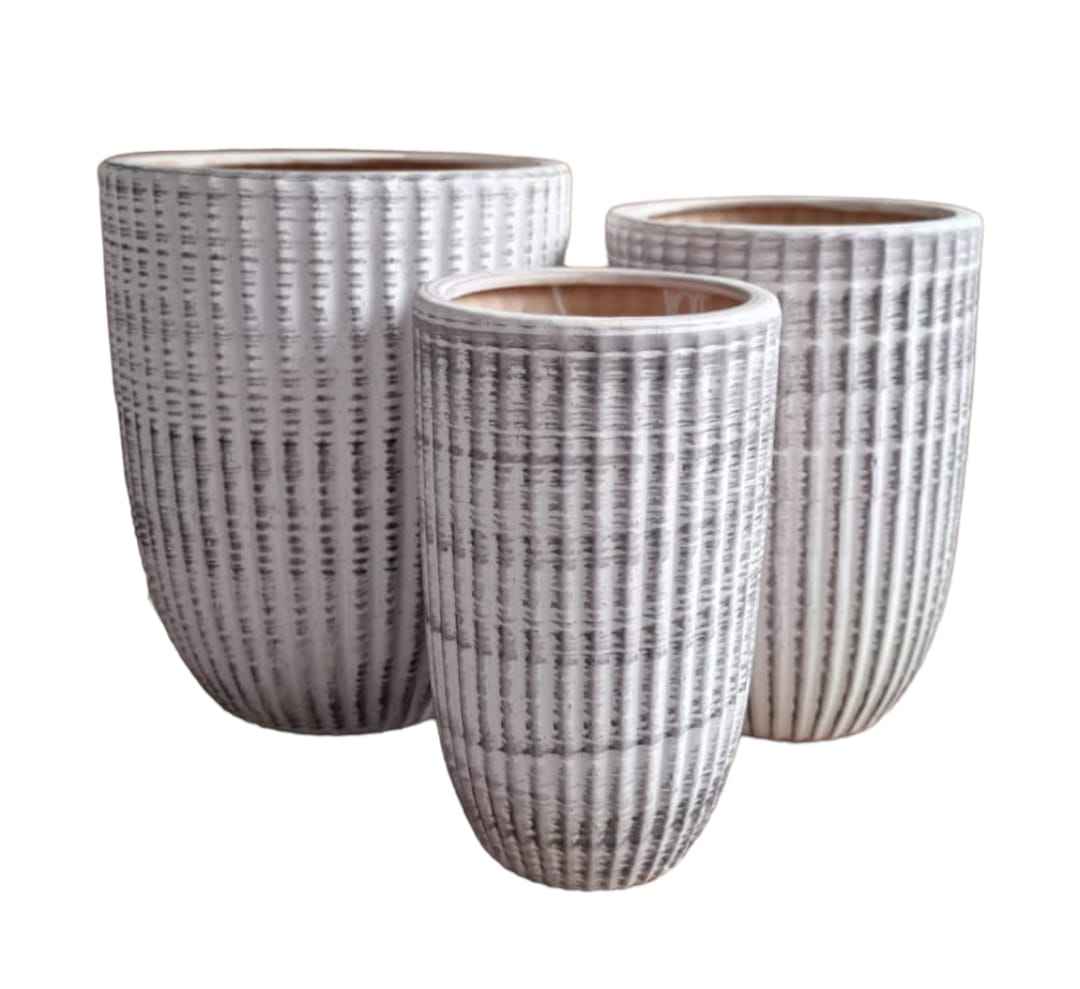 Brushed Sand color CERAMIC pot