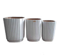 3-Piece White Ceramic Pot