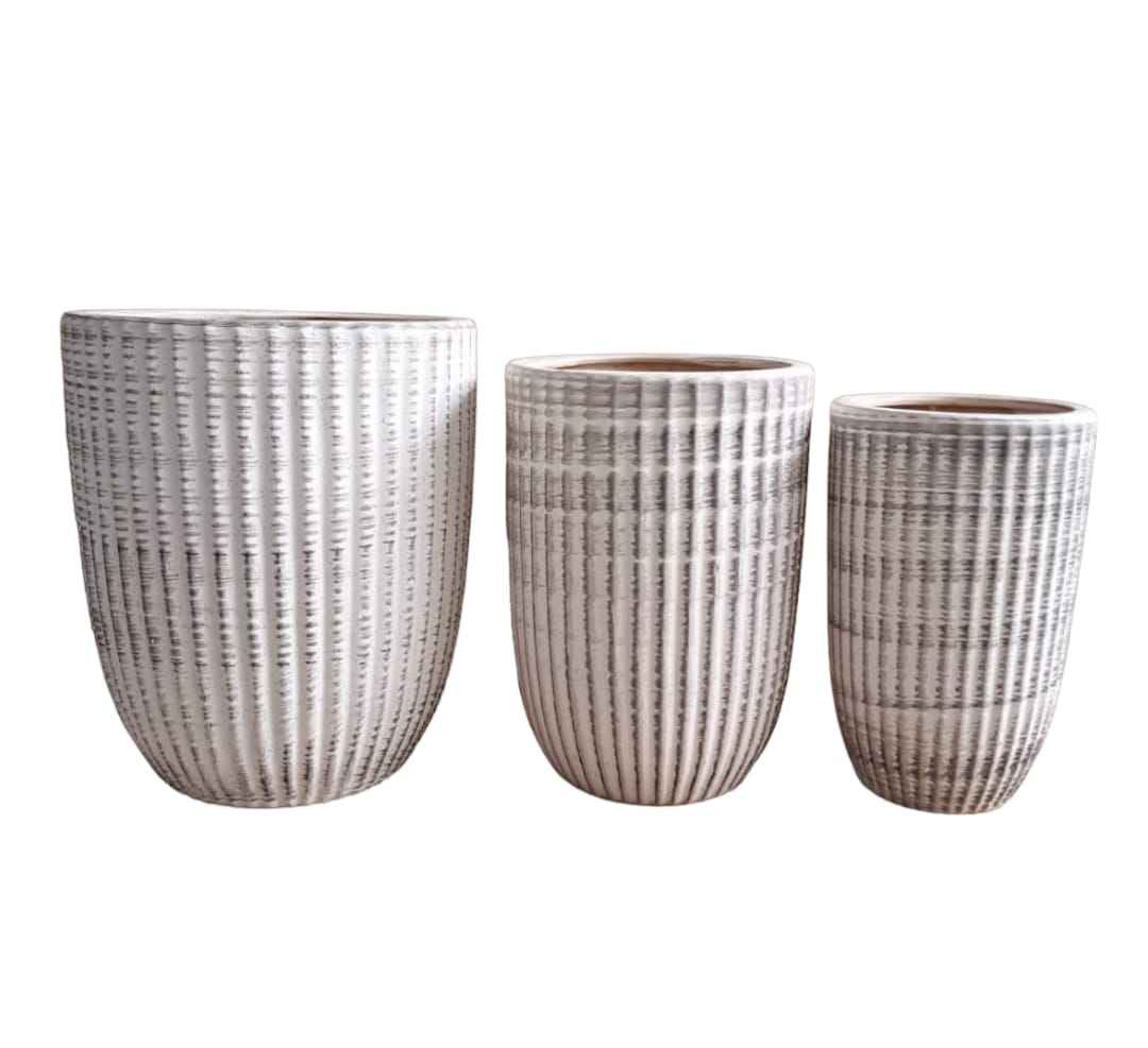 Brushed Sand color CERAMIC pot