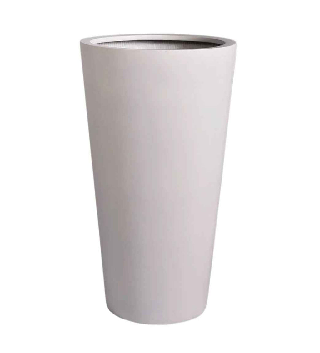 H50cm x D26 White Ceramic Pot