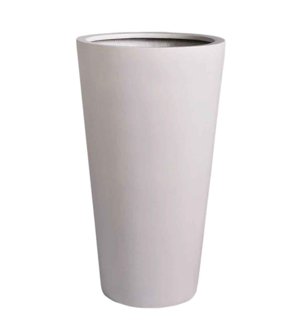 H50cm x D26 White Ceramic Pot