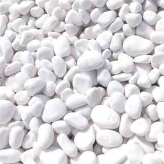 Snow-white Riverstone pebble 20KG